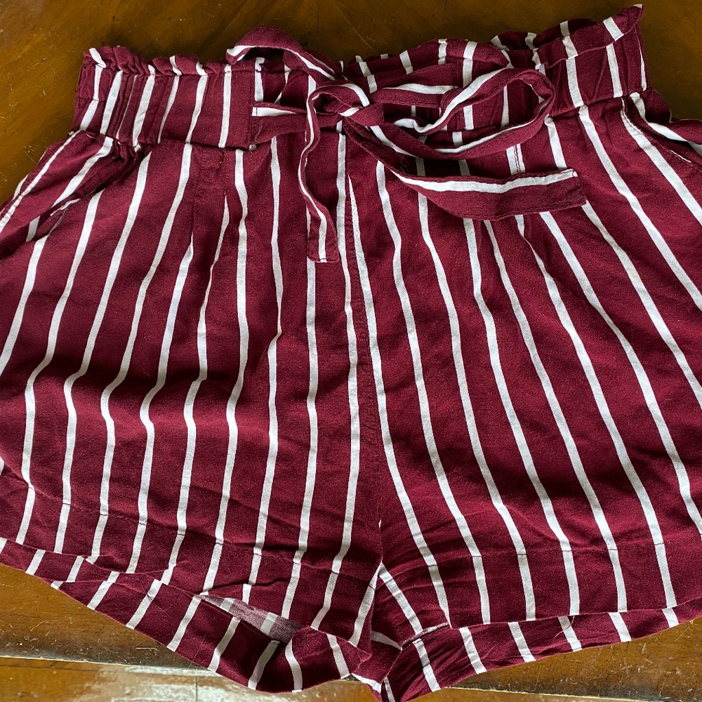 Striped Maroon Shorts